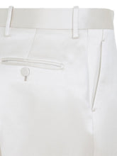 Tom Ford High-Rise White Tailored Cotton-Silk Trousers White