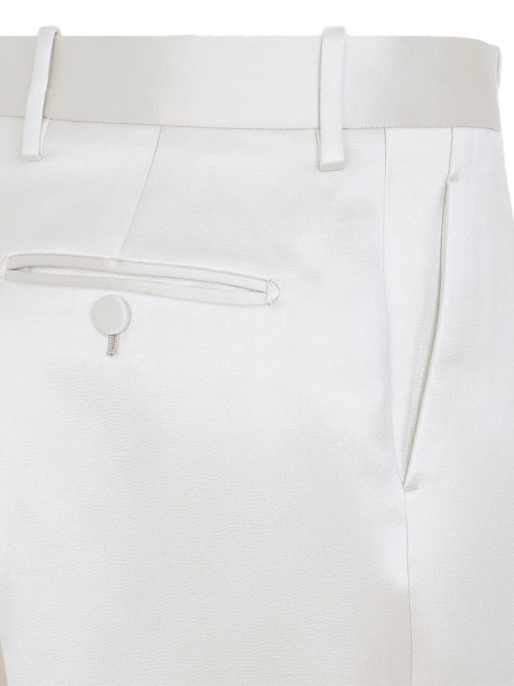 Tom Ford High-Rise White Tailored Cotton-Silk Trousers White