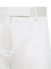 Tom Ford High-Rise White Tailored Cotton-Silk Trousers White