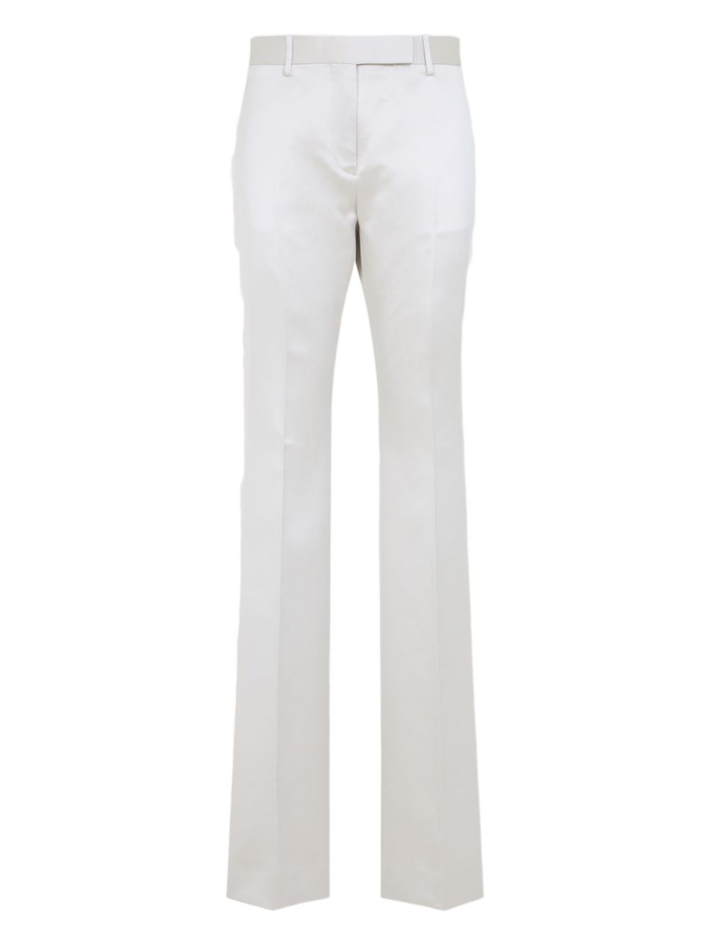 Tom Ford High-Rise White Tailored Cotton-Silk Trousers White