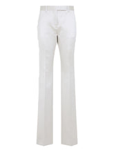 Tom Ford High-Rise White Tailored Cotton-Silk Trousers White