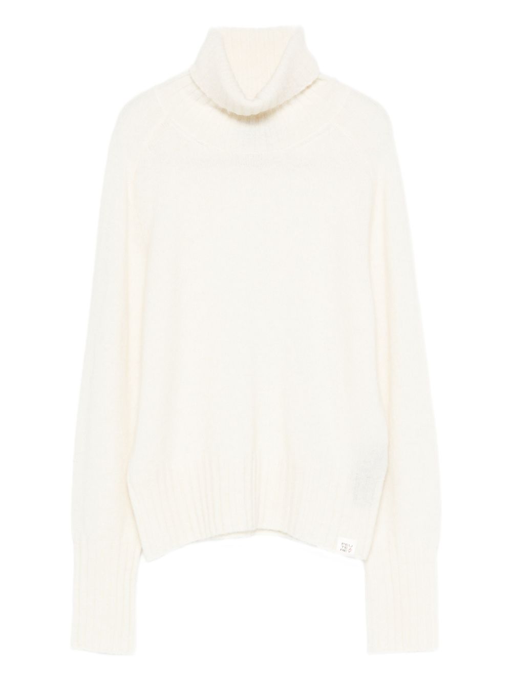 Peuterey Roll-Neck Logo-Patch Wool Sweater White