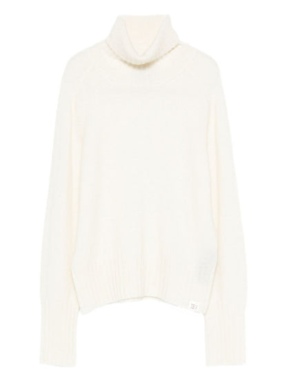 Peuterey Roll-Neck Logo-Patch Wool Sweater White