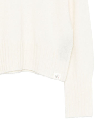 Peuterey Roll-Neck Logo-Patch Wool Sweater White