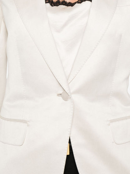 Tom Ford Single-Breasted Wool-Blend Blazer White White