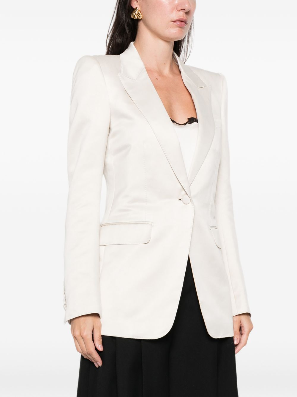 Tom Ford Single-Breasted Wool-Blend Blazer White White