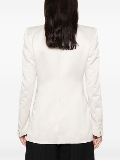 Tom Ford Single-Breasted Wool-Blend Blazer White White