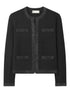 Tory Burch Embellished-Trim Wool Cardigan Black Black