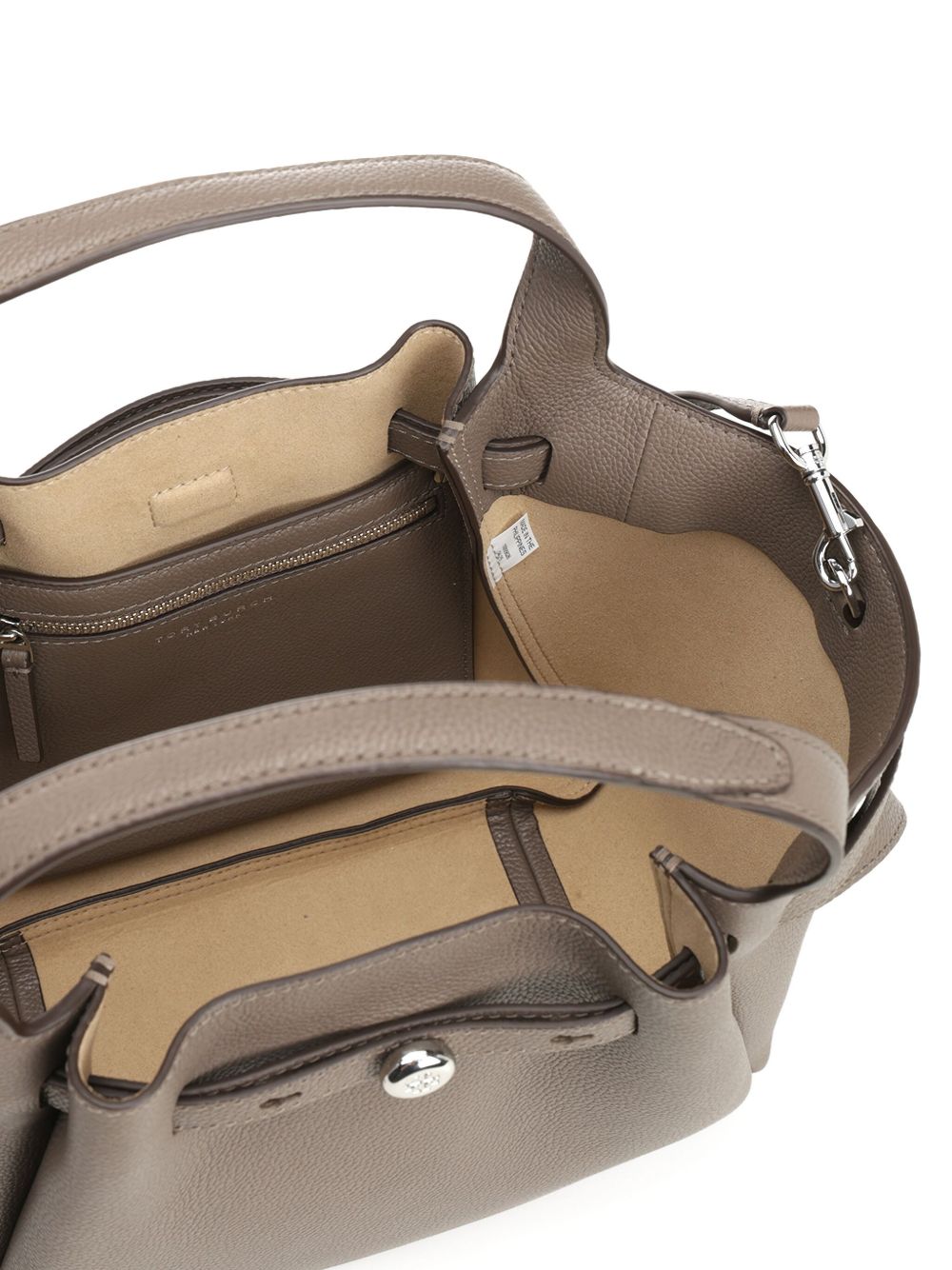 Tory Burch Romy Small Leather Shopper Tote Bag Dove Grey dove grey