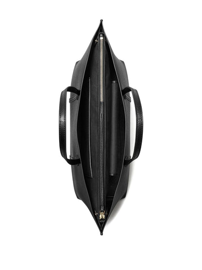 Tory Burch Perry Medium Embossed Logo Leather Tote Black