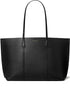 Tory Burch Perry Medium Embossed Logo Leather Tote Black