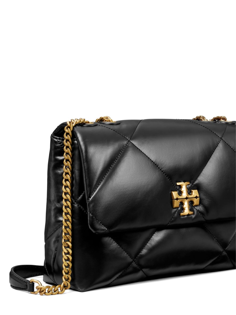 Tory Burch Kira Diamond Quilted Nappa Leather Shoulder Bag Black
