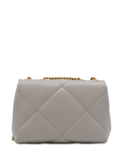 Tory Burch Kira Diamond Quilted Small Leather Shoulder Bag Dove Grey
