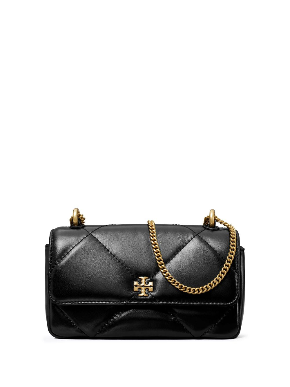 Tory Burch Kira Diamond Quilted Mini Nappa Leather Shoulder Bag Black