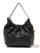 Tory Burch Fleming Mini Grained Leather Hobo Bag Black