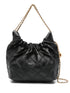 Tory Burch Fleming Mini Grained Leather Hobo Bag Black