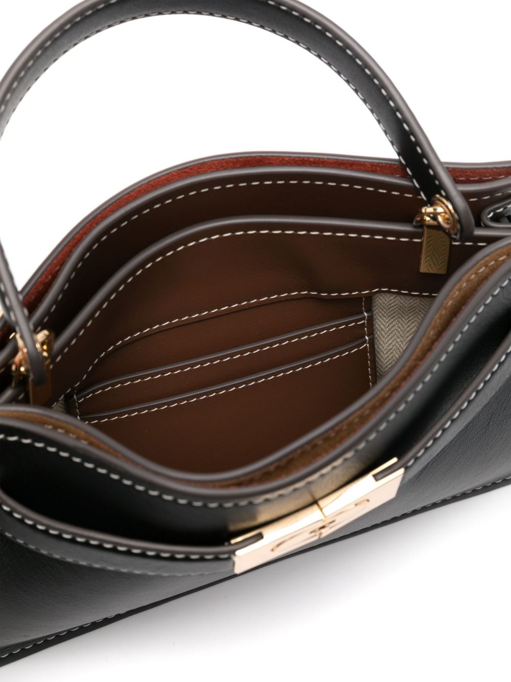 Tory Burch Lee Radziwill Mini Calf Leather Handbag Black