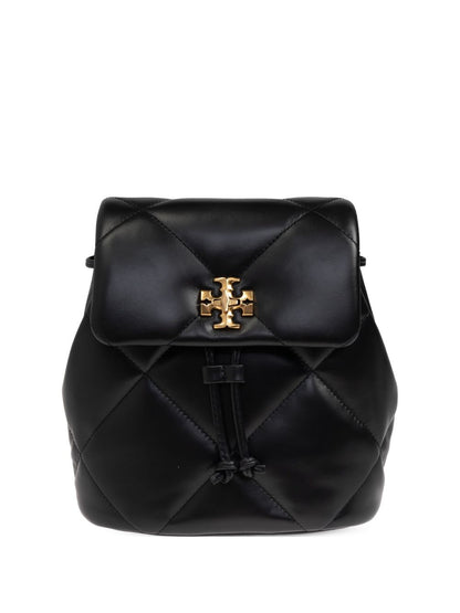 Tory Burch Kira Diamond Small Foldover Leather Backpack Black black