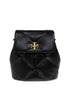Tory Burch Kira Diamond Small Foldover Leather Backpack Black black