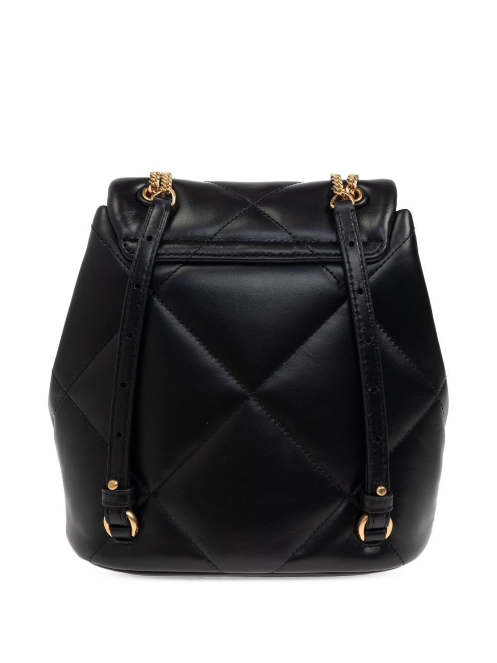 Tory Burch Kira Diamond Small Foldover Leather Backpack Black black