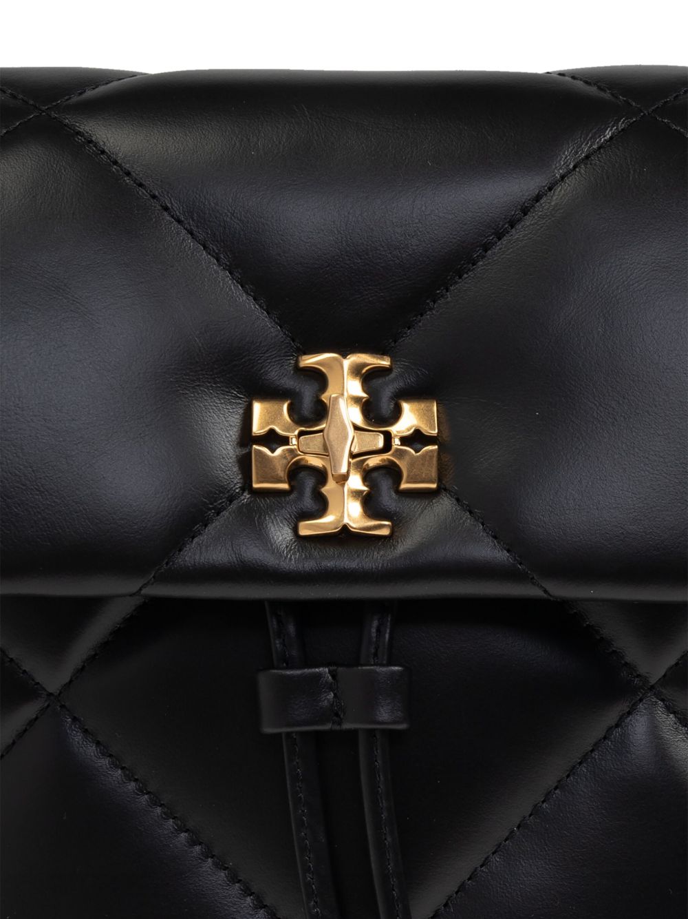 Tory Burch Kira Diamond Small Foldover Leather Backpack Black black