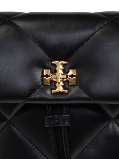 Tory Burch Kira Diamond Small Foldover Leather Backpack Black black