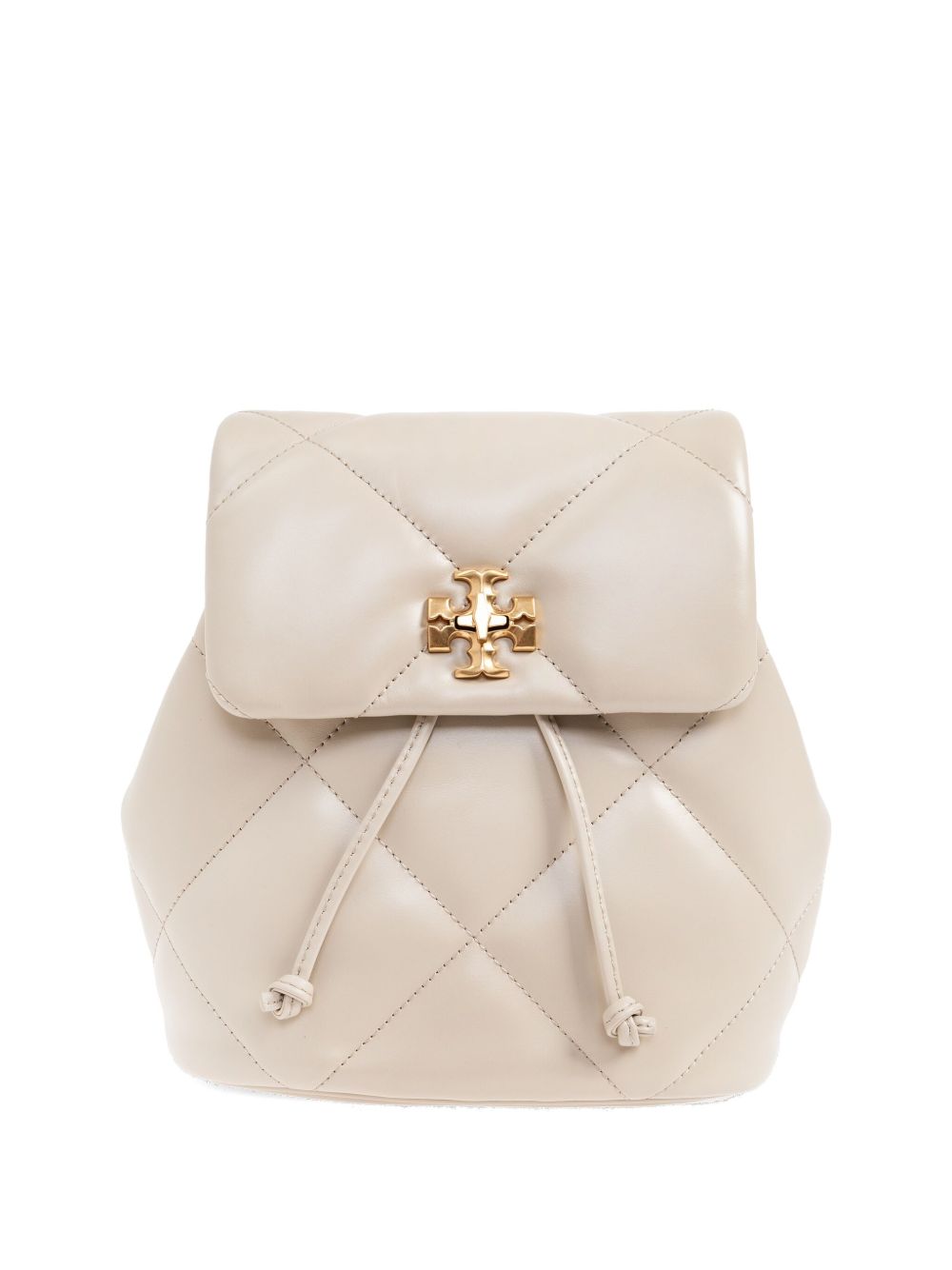Tory Burch Kira Diamond Quilted Calf Leather Mini Backpack White