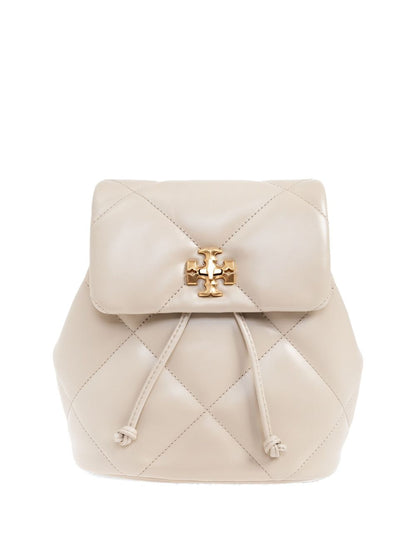 Tory Burch Kira Diamond Quilted Calf Leather Mini Backpack White