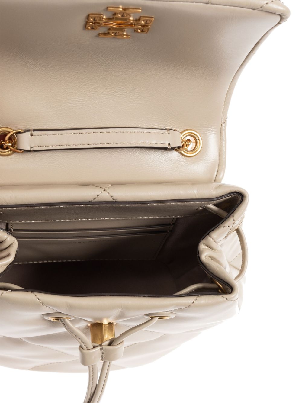 Tory Burch Kira Diamond Quilted Calf Leather Mini Backpack White