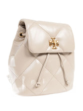 Tory Burch Kira Diamond Quilted Calf Leather Mini Backpack White