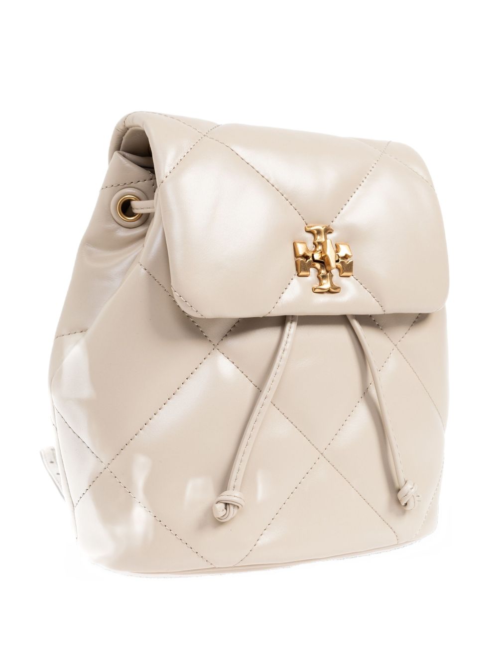 Tory Burch Kira Diamond Quilted Calf Leather Mini Backpack White