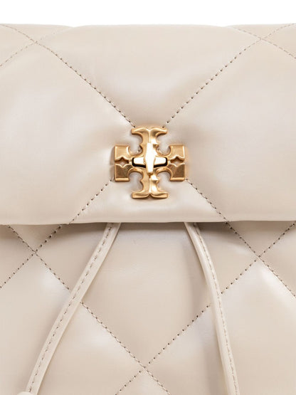 Tory Burch Kira Diamond Quilted Calf Leather Mini Backpack White
