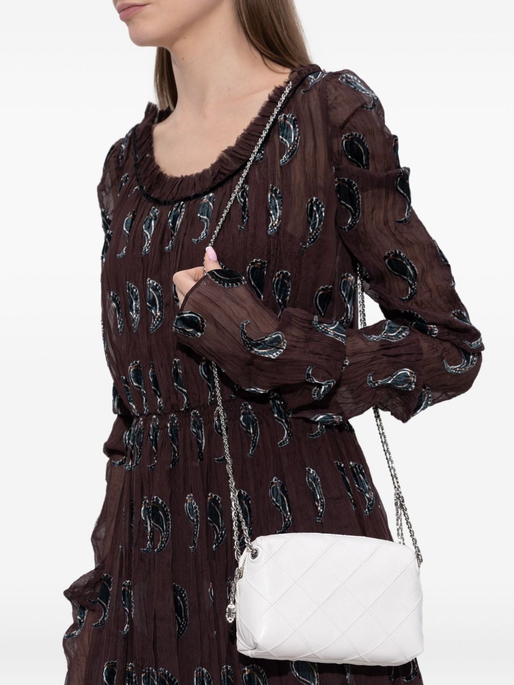 Tory Burch Quilted Chain-Detail Shoulder Bag White