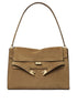 Tory Burch Lee Radziwill Suede and Nappa Leather Shoulder Bag Light Brown