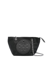 Tory Burch Ella Chain Embossed Nylon Tote Bag Black