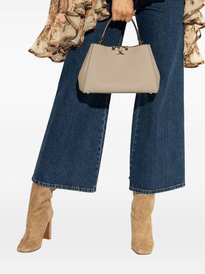 Tory Burch Eleanor Medium Grained Leather Satchel White White