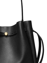 Tory Burch Romy Large Leather Bucket Bag Black