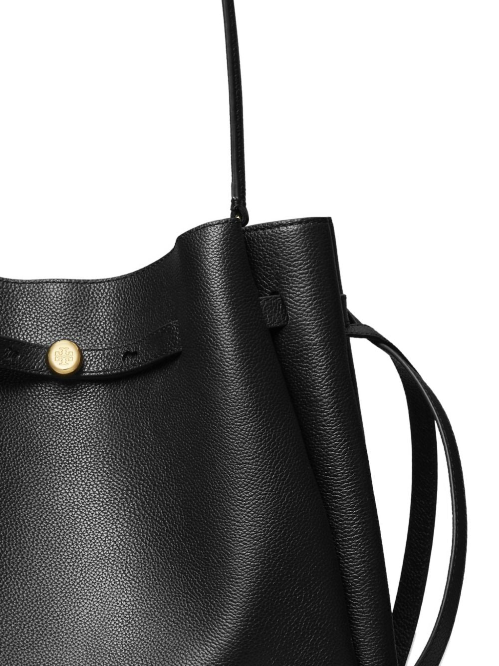 Tory Burch Romy Large Leather Bucket Bag Black