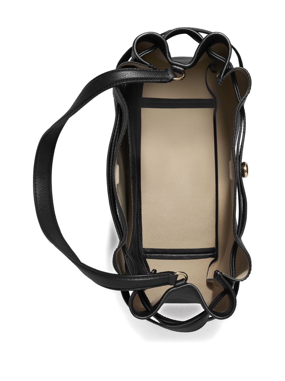 Tory Burch Romy Large Leather Bucket Bag Black