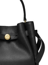 Tory Burch Romy Mini Leather and Suede Bucket Bag Black
