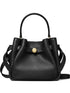 Tory Burch Romy Mini Leather and Suede Bucket Bag Black