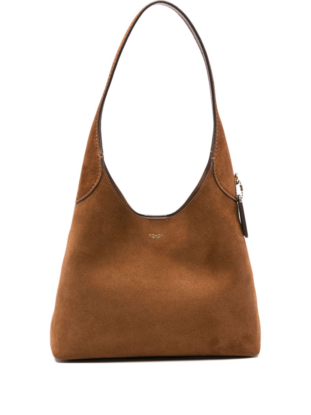 Coach Brooklyn 28 Suede Shoulder Bag Leather Brown