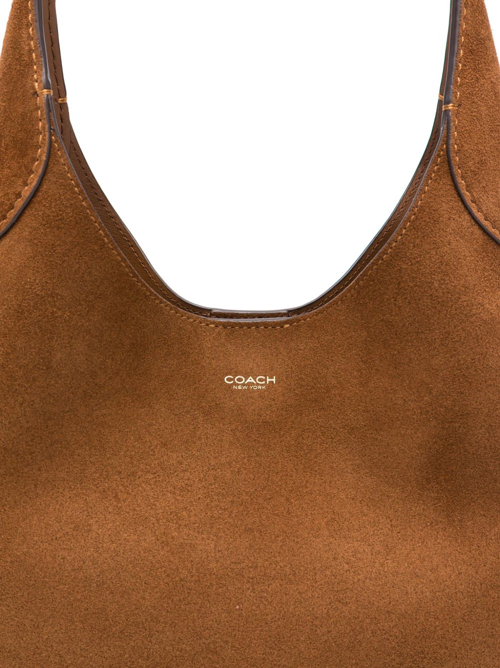 Coach Brooklyn 28 Suede Shoulder Bag Leather Brown
