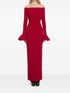 Solace London Anica Maxi Dress with Flared Cuffs in Red