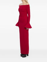 Solace London Anica Maxi Dress with Flared Cuffs in Red