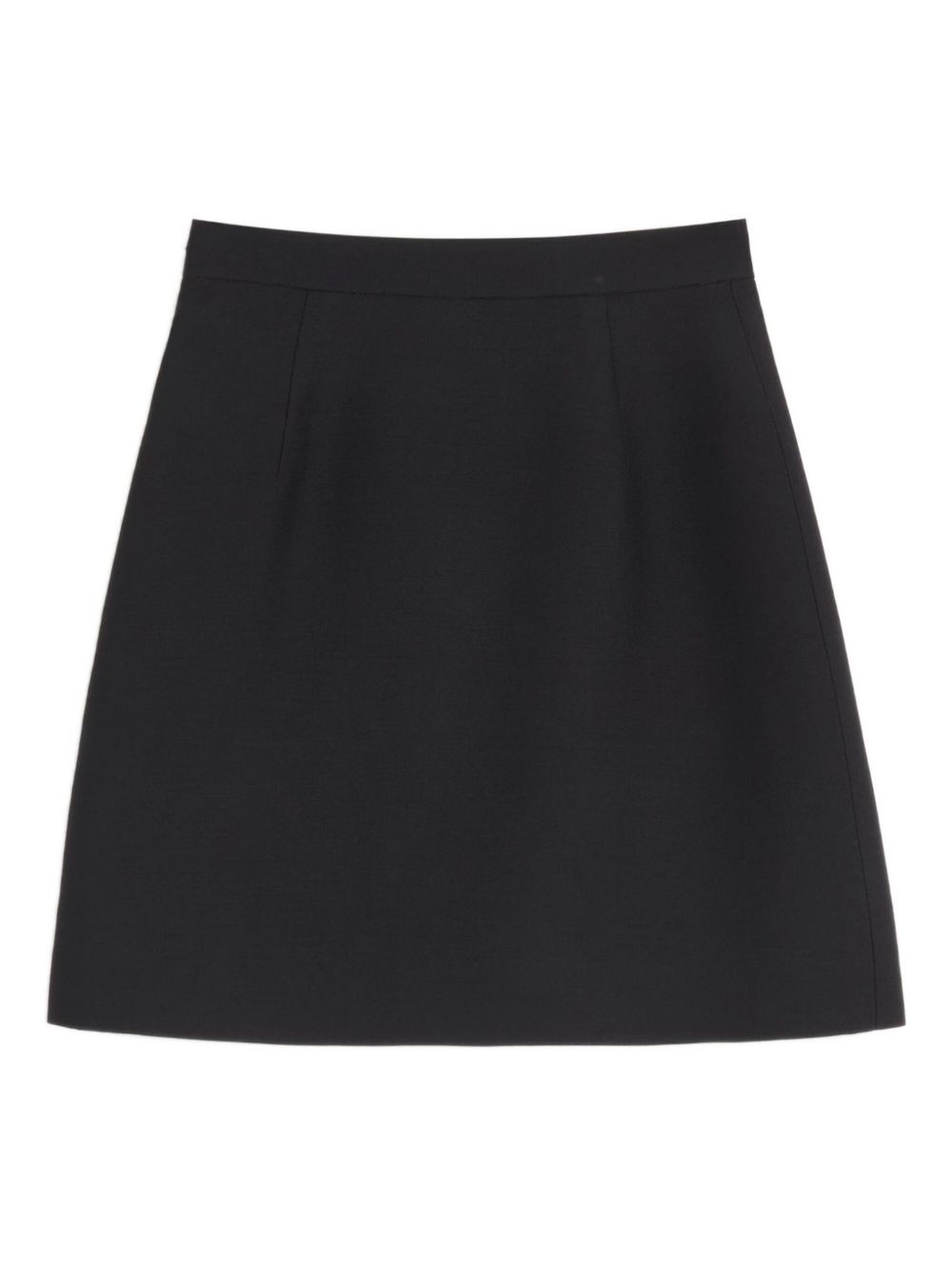 Valentino VLogo Signature Black Wool and Silk Midi Skirt with Gold-Tone Hardware Black