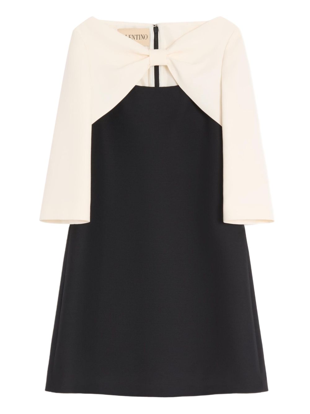 Valentino Bow Wool and Silk Mini Dress Black black