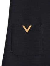 Valentino Bow-Detail Wool and Silk-Blend Midi Dress Black