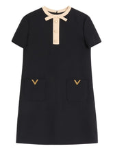 Valentino Bow-Detail Wool and Silk-Blend Midi Dress Black