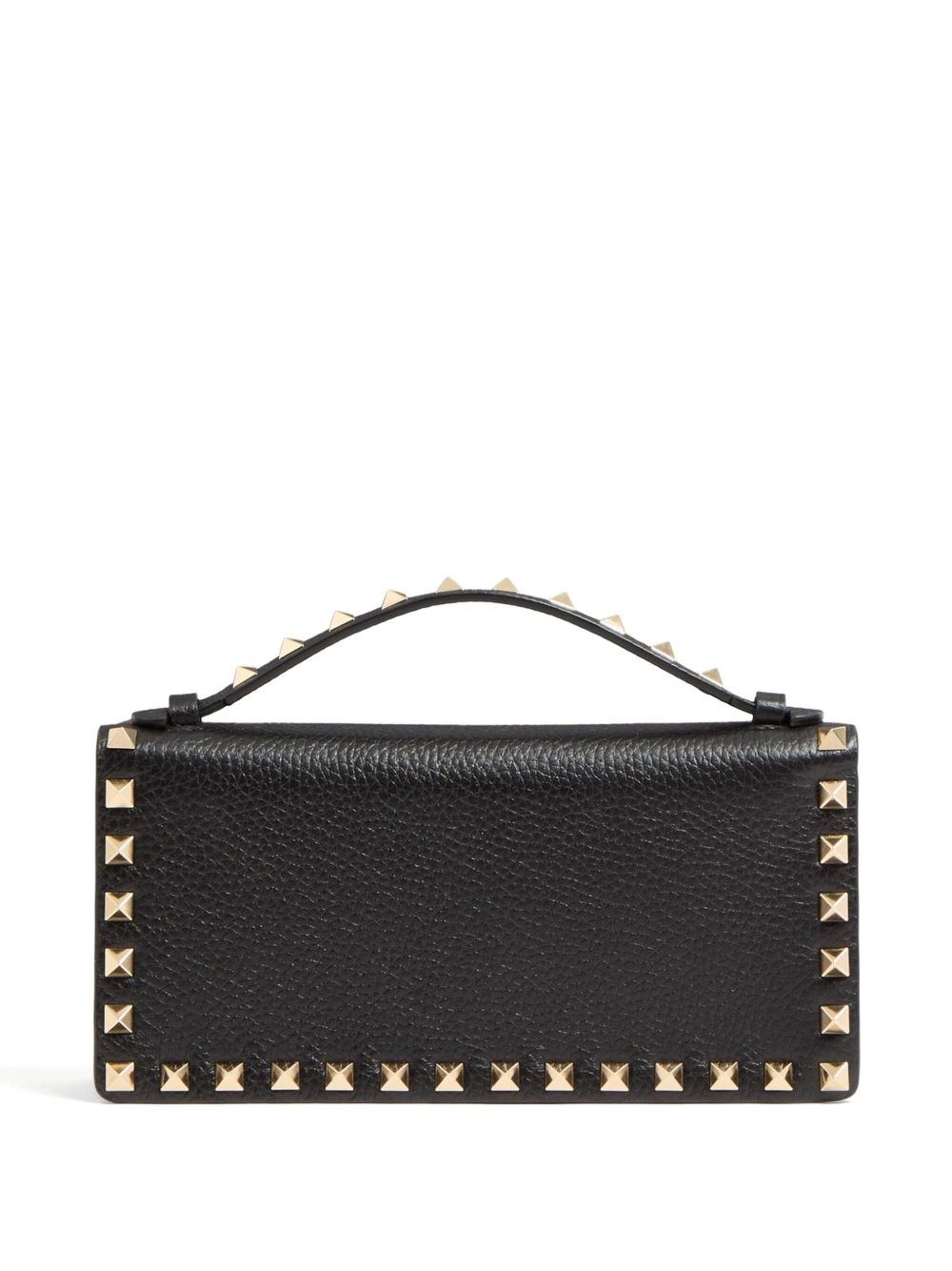 Valentino Garavani Rockstud Leather Wallet on Chain Black Black